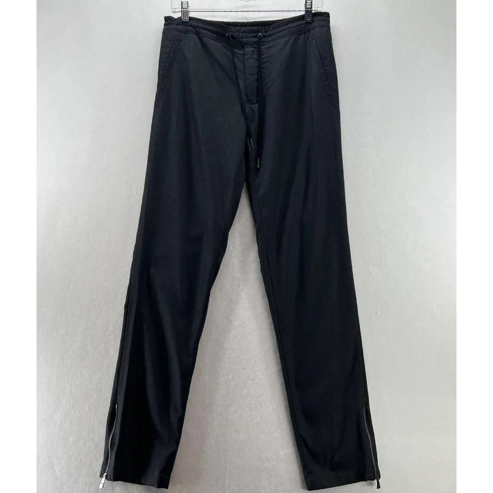 Calvin Klein Pants Women's Sz Medium Body Fit Elastic Waist Zip Hem Dark Gray